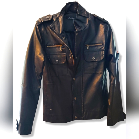 tia bing Jackets & Blazers - Leather Jacket Black Sz M